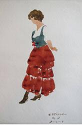 Untitled (standing woman in red skirt)