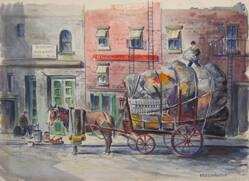 Untitled (Horse And Cart In Town Scene)