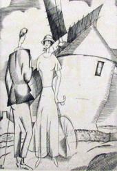 Man and Woman by a Windmill