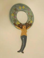Mirror with mermaid handle