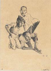 Untitled (Three Boys Throwing Dice)