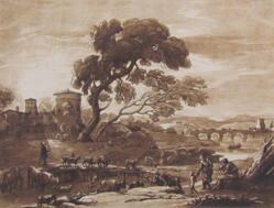 A View of Ponte Mole Near Rome
