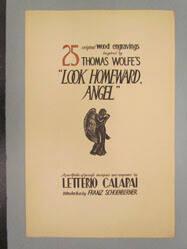 Title page for a portfolio of 25 original wood engravings inspired by Thomas Wolfe's "Look Homeward, Angel"