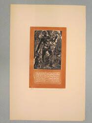 On the brink of the dark he stood, from a portfolio of 25 original wood engravings inspired by Thomas Wolfe's "Look Homeward, Angel"