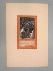 Luke drove nervously, erratically, wildly..., from a portfolio of 25 original wood engravings inspired by Thomas Wolfe's "Look Homeward, Angel"