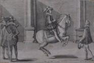 Riding Lesson for Young King Louis XIII of France, illustration from the book L'instruction du Roy, en l'exercise de monter à cheval by Antoine de Pluvinel