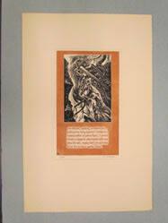 -rain incessant, spouting, torrential rain,.., from a portfolio of 25 original wood engravings inspired by Thomas Wolfe's "Look Homeward, Angel"