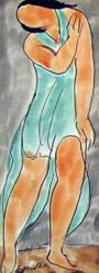 Isadora Duncan Dancing (In Teal Green)