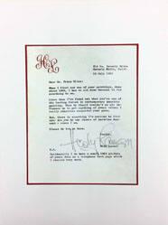 Letter from Hedy Lamarr to Franz Kline, 1959 (from the Artist to Artist series)