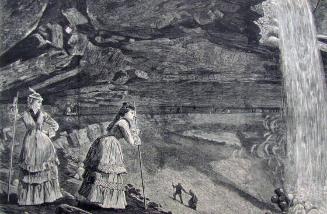 Under The Falls, Catskills Mountains (from Harper's Weekly September 14, 1872)