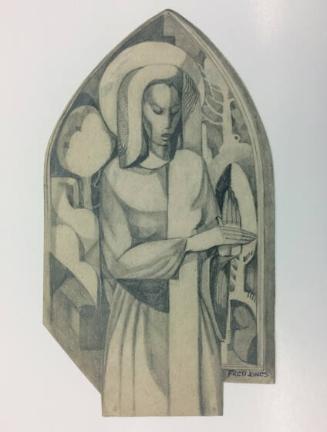 Standing Female Religious Figure (study for stained glass window)