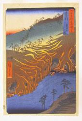 The Road Below the Rakan Temple in Buzen Province, from the series Pictures of Famous Places in the Sixty-odd Provinces