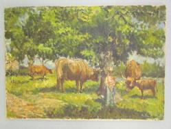 Landscape with Farmer and Cows