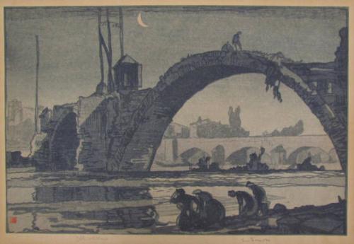Ruins of a Roman Bridge over the Loire, France