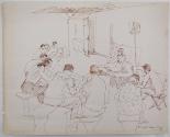Artists in sketching class