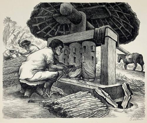 Grinding Sugar Cane, from Mexican Art, A Portfolio of Mexican People and Places