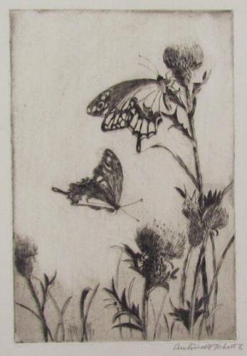 Untitled (Butterflies On Thistles)