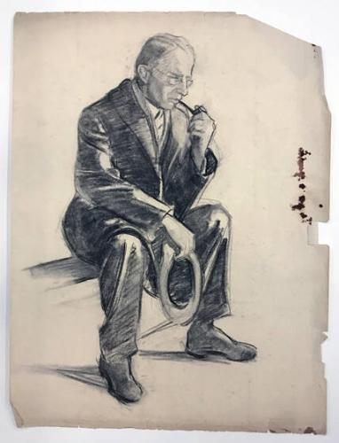 Untitled (Man Sitting Smoking Pipe)