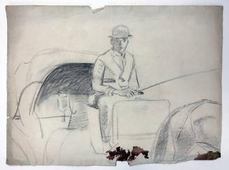 Untitled (Man Sitting Wearing A Hat Driving Horse-Drown Carriage)
