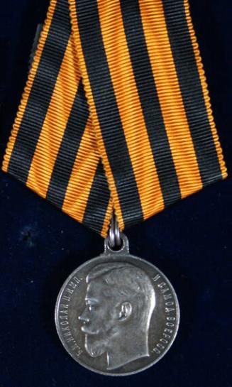 Silver medal, Nicholas II, (medium) medal for bravery, 4th class (orange and black striped ribbon)