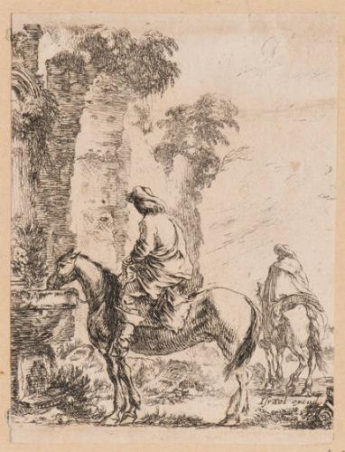 Two Men on Horseback (Plate 19 from 'Various Figures and Doodles')