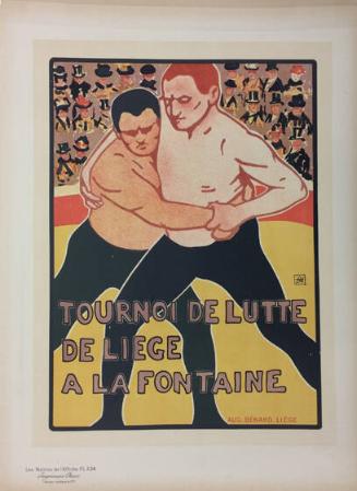 Tourne de lutte de liege a la fontaine, from Les Maitre de L'Affiche