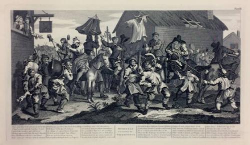 Hudibras Encounters the Skimmington, Plate 7 from Illustrations to Samuel Barber's Hudibras