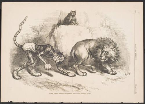 Another Eastern Question -- The Imperial Bengal Tiger Entering Europe (from Harper's Weekly, July 20, 1878)