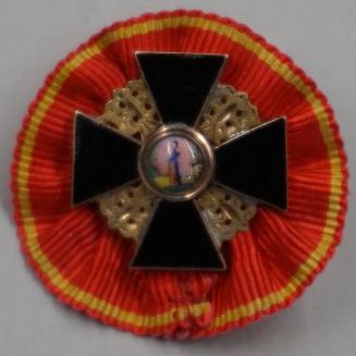 Badge (Russian - “frachnyi znak”) of the Order of Saint Anna (cross and a ribbon forming medallion)