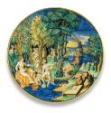 Dish with Diana and her nymphs at their bath