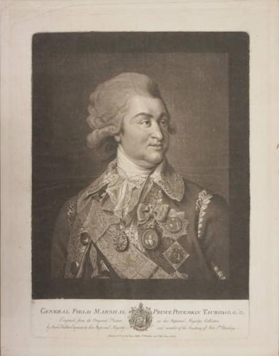 Portrait of the General Field Marshal Prince Potemkin of Taurida (1739-1791)
