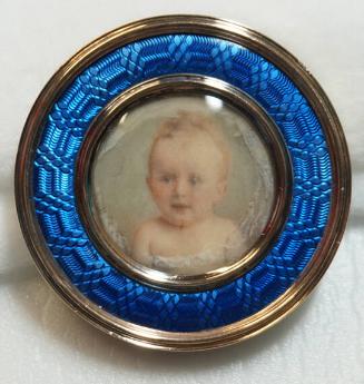 Miniature portrait in a medallion showing the infant Prince Sergey Sergeevich (1895-1978)