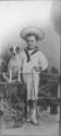 Portrait of Prince Sergei Sergeevich (1898-1978) with cane and his terrier dog (diptych)